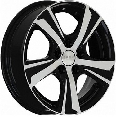 Скад Крит 5.5x14/4x100 D67.1 ET38 Чёрный глянцевый с полированной лицевой частью