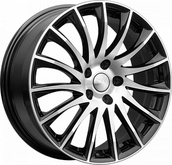 Скад Валенсия 7x18/5x114.3 D66.6 ET37 Чёрный глянцевый с полированной лицевой частью