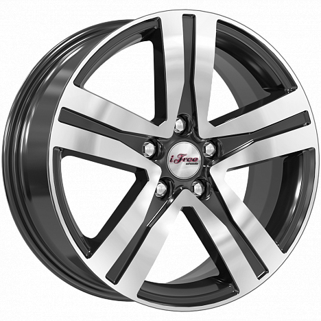 iFree Rebel 7x17/5x108 D67.1 ET45 Чёрный глянцевый с полированной лицевой частью