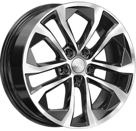 Скад Тукан 7x17/5x114.3 D60.1 ET45 Чёрный глянцевый с полированной лицевой частью