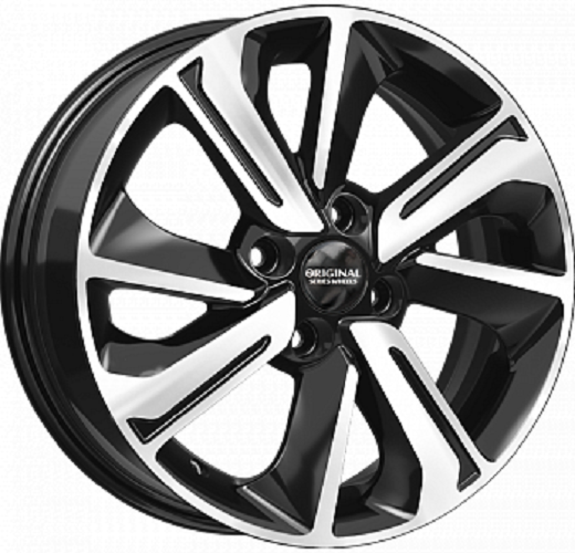 Скад KL-319 6x15/4x100 D54.1 ET46 Чёрный глянцевый с полированной лицевой частью