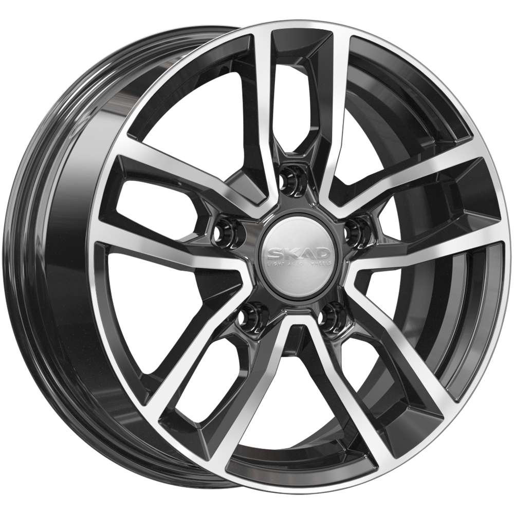 Скад Вайсхорн 6.5x16/5x139.7 D98 ET40 Чёрный глянцевый с полированной лицевой частью