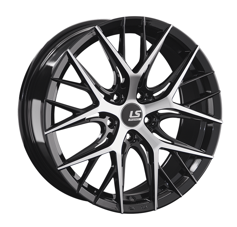 LS RC57 8x18/5x112 D66.6 ET39 Чёрный глянцевый с полированной лицевой частью