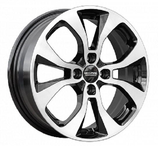 Скад KL-296 6x16/4x100 D60.1 ET41 Чёрный глянцевый с полированной лицевой частью