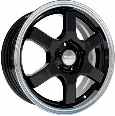 Скад Киото 6x15/4x100 D60.1 ET40 Чёрный глянцевый с полированным ободом