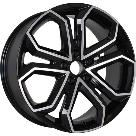 K&K Пандора 8.5x19/5x114.3 D64.1 ET45 Черный глянцевый с полированными элементами лицевой поверхности