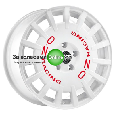 Oz Rally Racing 8x17/5x100 ET48 D68 Race White + Red Lettering