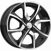Скад Тулон 6x15/4x114.3 D67.1 ET45 Чёрный глянцевый с полированной лицевой частью