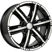 K&K Окинава-оригинал 7.5x17/6x139.7 D106.1 ET25 Черный глянцевый с полированными элементами лицевой поверхности