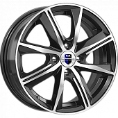 K&K Арнар 7x17/5x108 D67.1 ET43 Черный глянцевый с полированными элементами лицевой поверхности