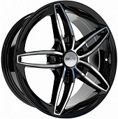 Скад Турин 7x17/5x100 D56.1 ET48 Чёрный глянцевый с полированной лицевой частью