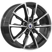 K&K Меренге 7.5x17/5x114.3 D66.1 ET40 Черный глянцевый с полированными элементами лицевой поверхности