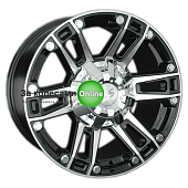LS 558 8x17/6x139,7 ET36 D100,1 BKF (конус, Колпак+лого)