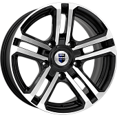 K&K Палладика 7x16/5x139.7 D110.1 ET5 Черный глянцевый с полированными элементами лицевой поверхности