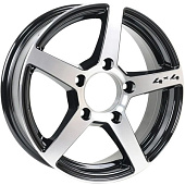 RST R136 6x16/5x139.7 D98 ET40 Глянцевый черный с полированной лицевой частью