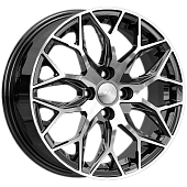 Скад Фабиан 6x16/4x98 D58.5 ET35 Чёрный глянцевый с полированной лицевой частью