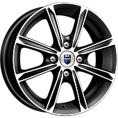 K&K Флэш 5x14/4x98 D58.5 ET35 Черный глянцевый с полированными элементами лицевой поверхности