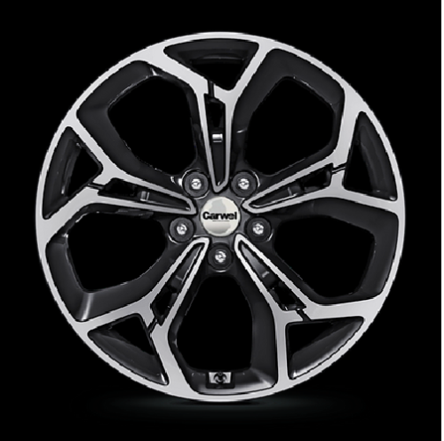 Колесный диск Carwel Карачи 203 7x17/5x114.3 D67.1 ET45 Чёрный глянцевый с полированной лицевой частью купить в Самаре фото №1