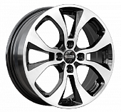 Скад KL-296 6x16/4x100 D60.1 ET41 Чёрный глянцевый с полированной лицевой частью