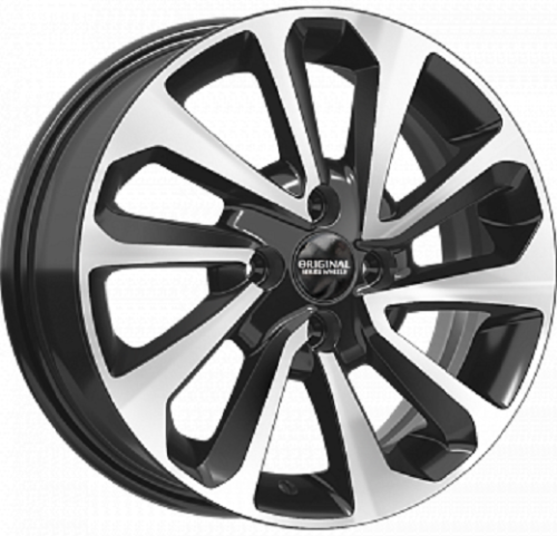 Колесный диск Скад KL-320 6x15/4x100 D54.1 ET46 Глянцевый черный с полированной лицевой частью купить в Самаре фото №1