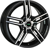 Megami MGM-1 6x15/5x100 D57.1 ET38 Чёрный полностью полированный