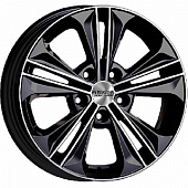 Скад KL-295 6x16/5x114.3 D67.1 ET43 Чёрный глянцевый с полированной лицевой частью