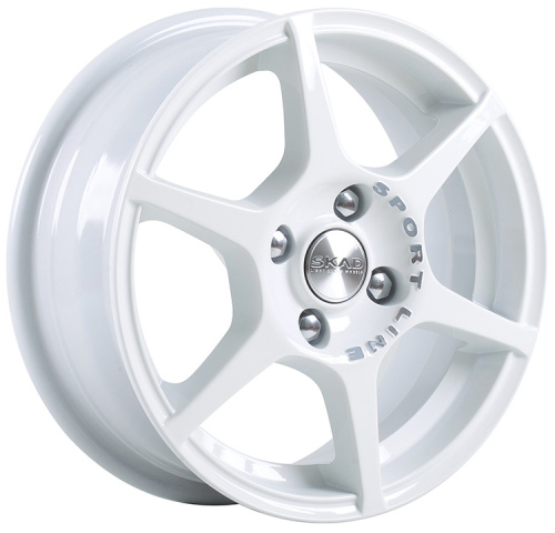 Колесный диск Скад Ягуар 5.5x14/4x98 D58.6 ET38 Белый с полированной лицевой частью купить в Самаре фото №1